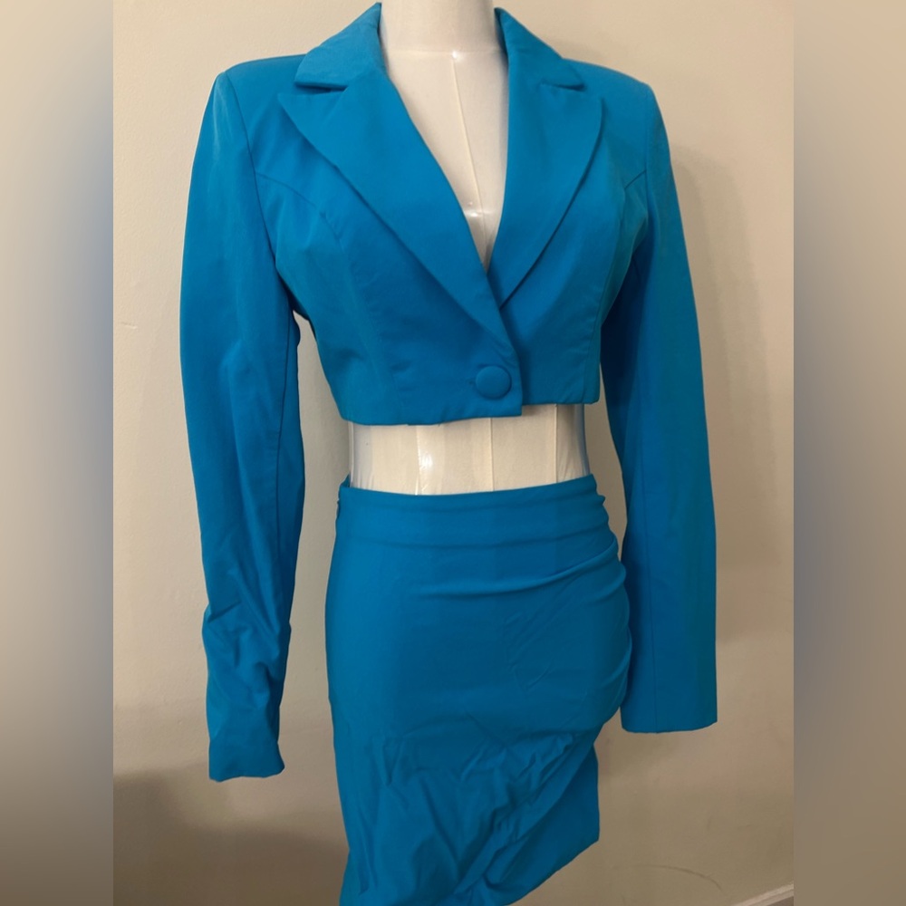 Padded blazer and skirt set